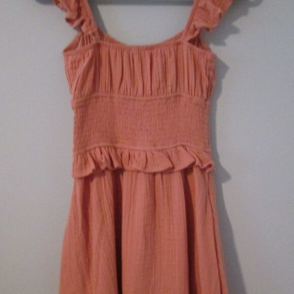SOCIALITE Crinkled Smocked Mini Dress Size Large-Coral-NWT - Picture 5 of 16